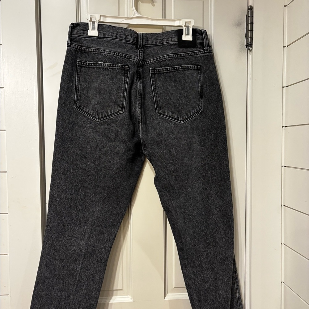 Anine Bing High-Rise Charcoal Gray Ripped Mom Jeans - Women - Picture 7 of 8